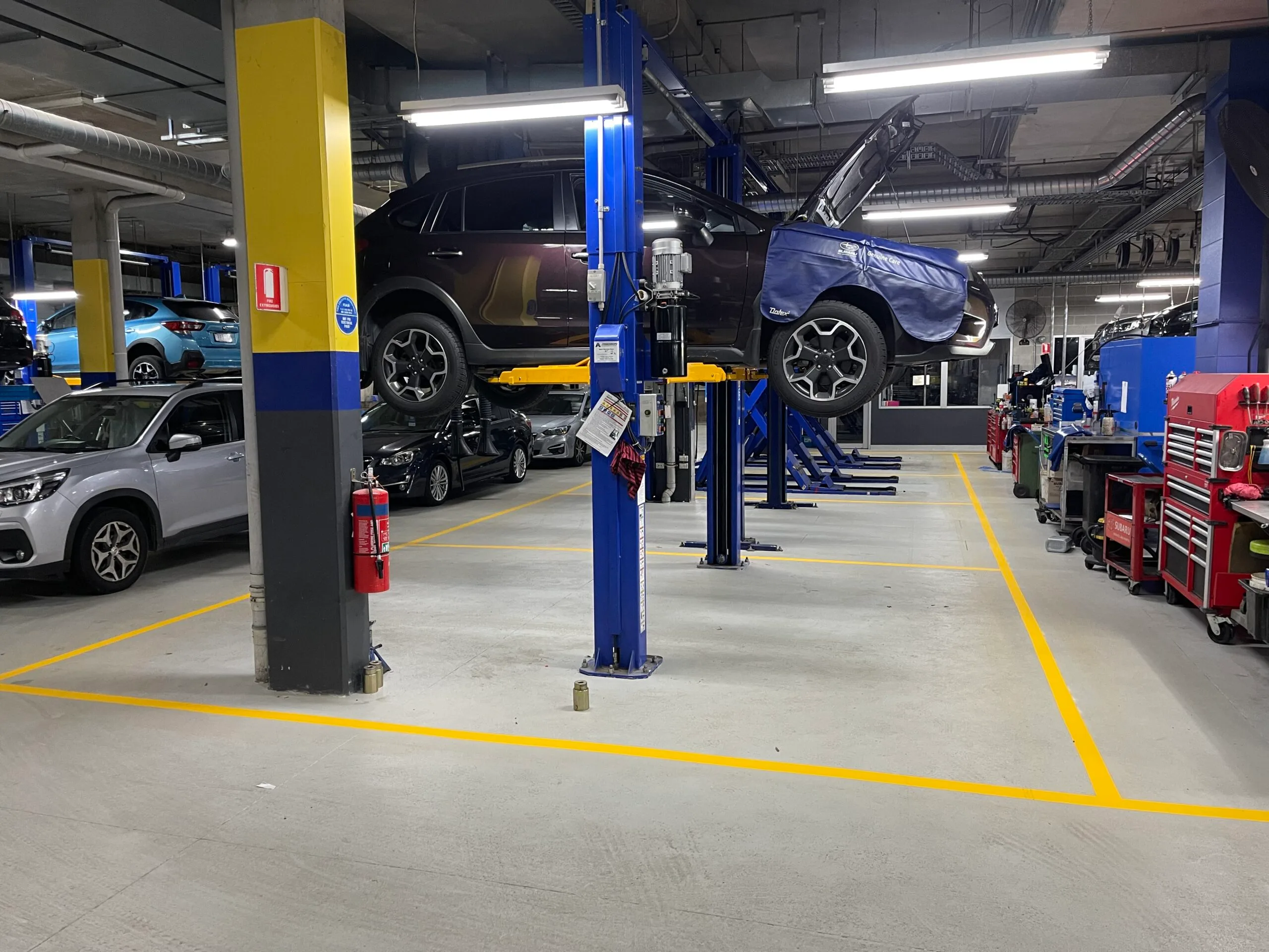Yellow Safety line marking for Mechanic